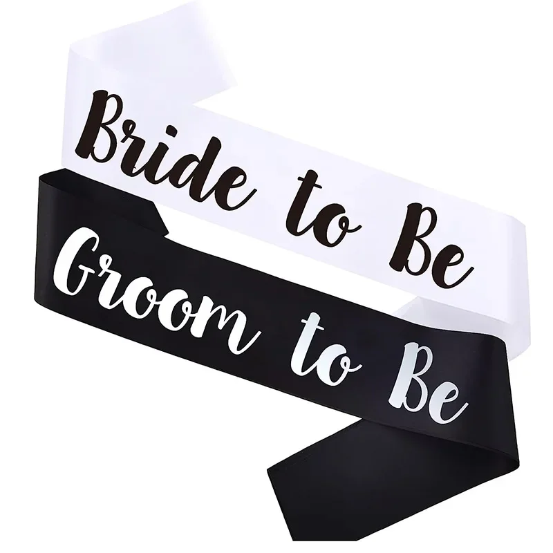 

Groom Bride to Be Sash Bridal Shower Bachelor Bachelorette Party Wedding Engagement Just Married decoration Newlywed couple Gift