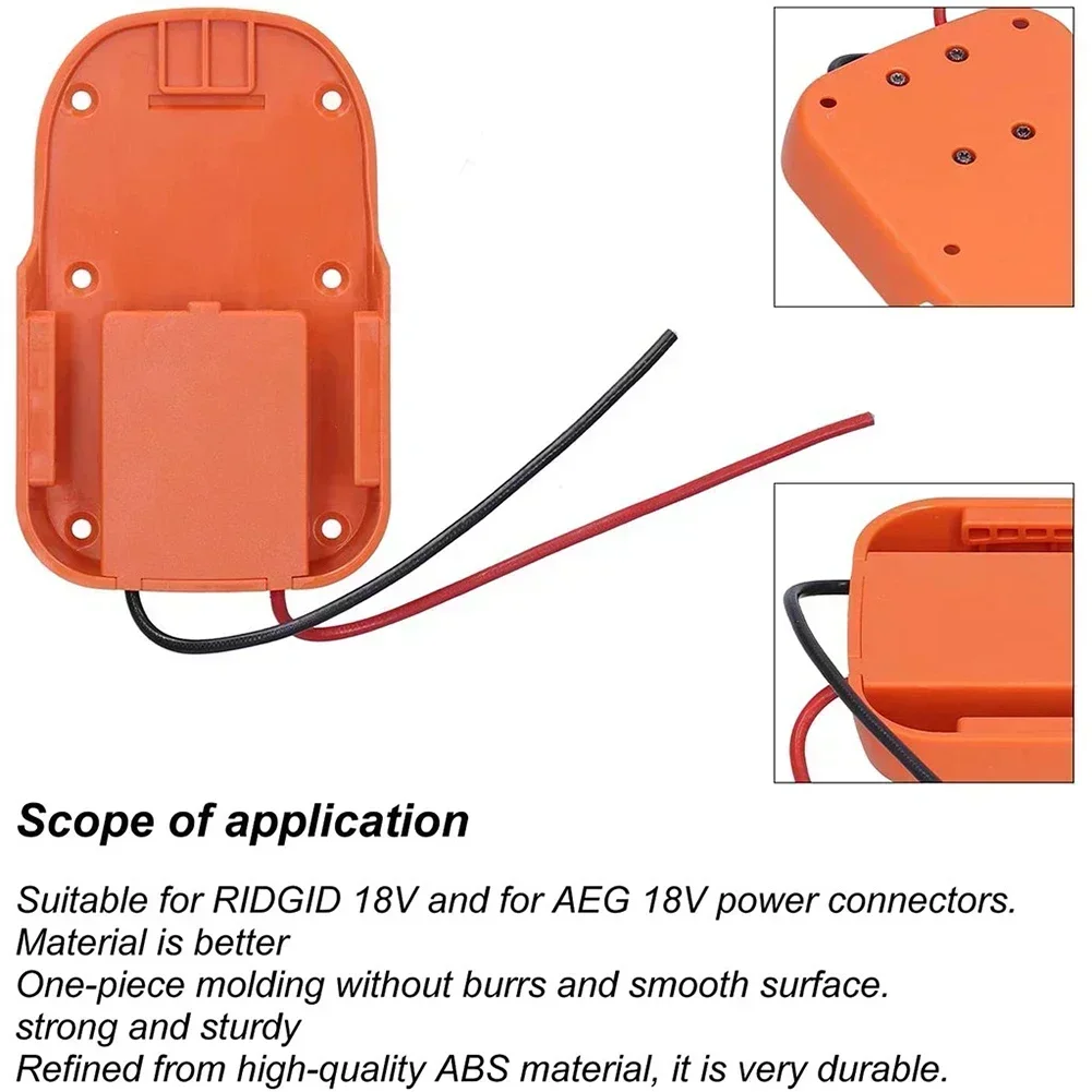 Stable Battery Adapter Power Dock Adapter for RIDGID 18V AEG 18V Power Connectors Ensures No Falling Off or Shaking