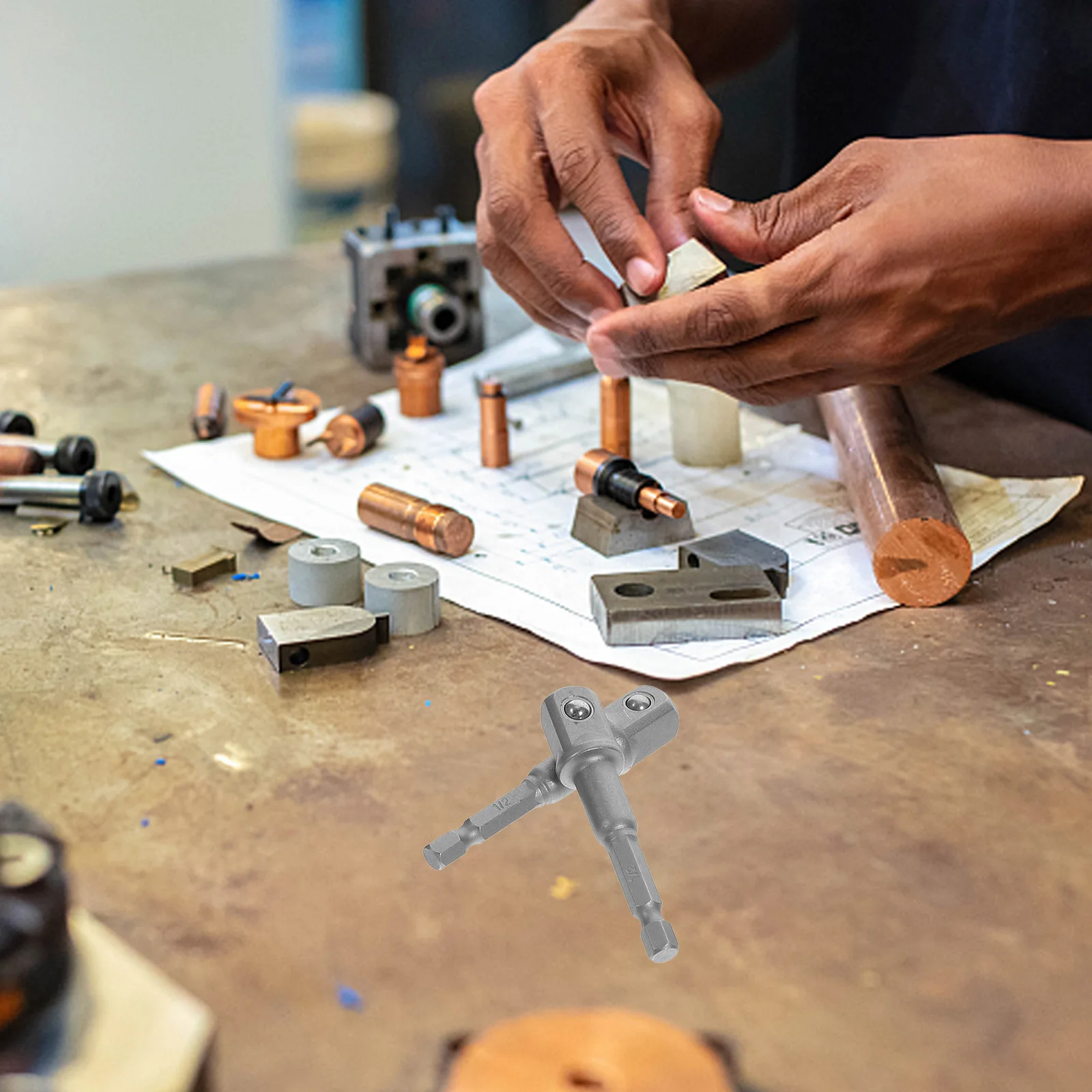 

6pcs Socket Adapter Set High Hardness Steel Drill Converter 1/4in 3/8in 1/2in Impact Driver Accessories Wrench Tool