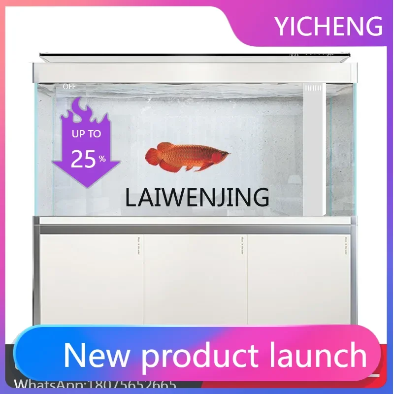 

LYY large fish tank aquarium lazy ecological water-free living room small ultra-white bottom filter tank