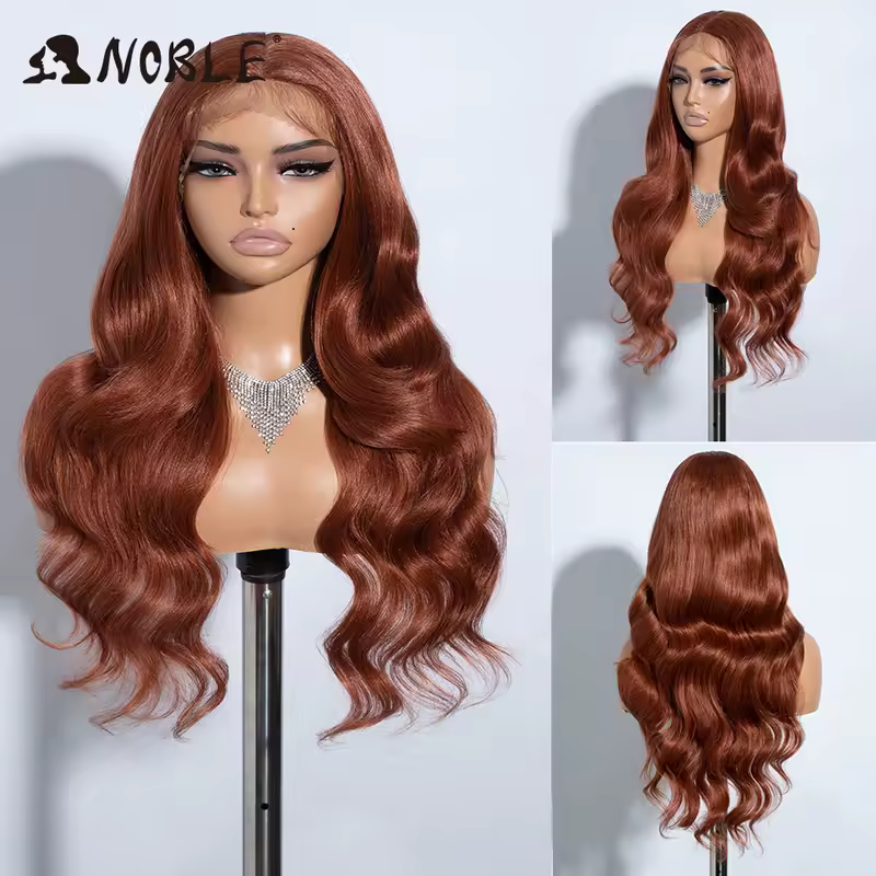 Noble 13x4 Lace Front Wig Synthetic 28 inch Long wavy ombre blonde Wigs For Women Ombre Lace Front Wig Synthetic Lace Front Wig - Image 11