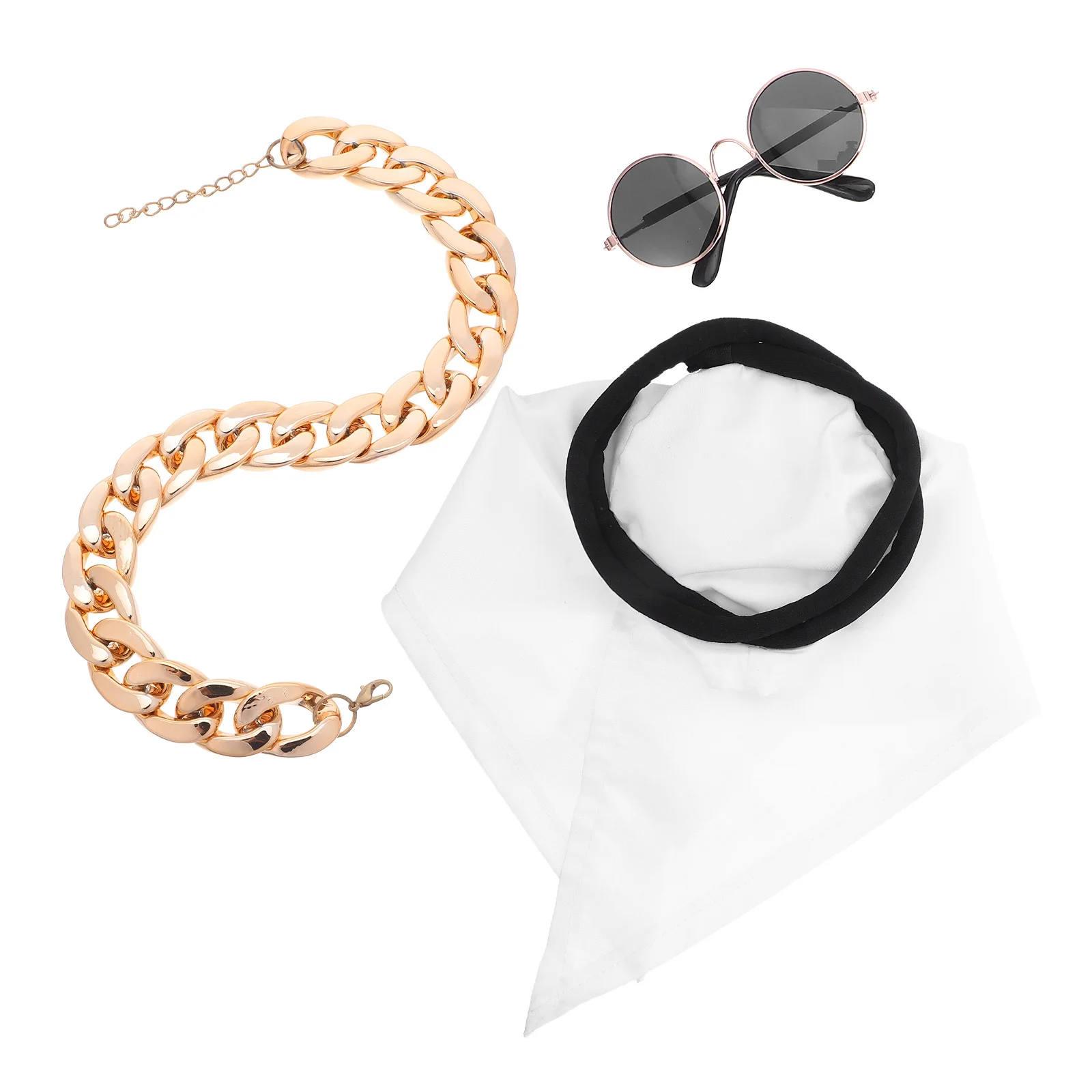 

1Set Small Pet Arabian Costume Breathable Headscarf Sunglasses Necklace Halloween Party Outfit Dubai Saudi Dog Cat