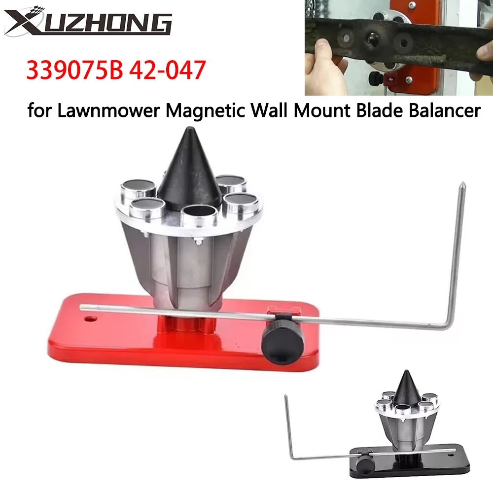 

339075B 42-047 Mower Blade Balancer Replace Lawn for Lawnmower Magnetic Wall Mount Blade Balancer Black/Red