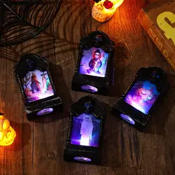 Luz nocturna de lápida luminosa creativa duradera, lámpara de calavera Retro aterradora, barra de luz nocturna LED colorida tridimensional