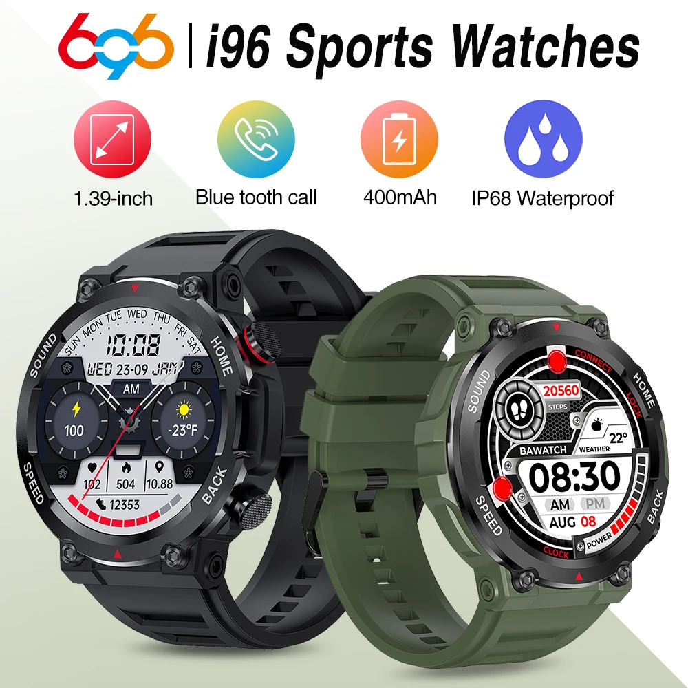 

Smart Watches Men Sports 400mAH Sleep Heart Rate Monitor Clock Waterproof Blue Tooth Call Smartwatch Women Voice Assistant Music