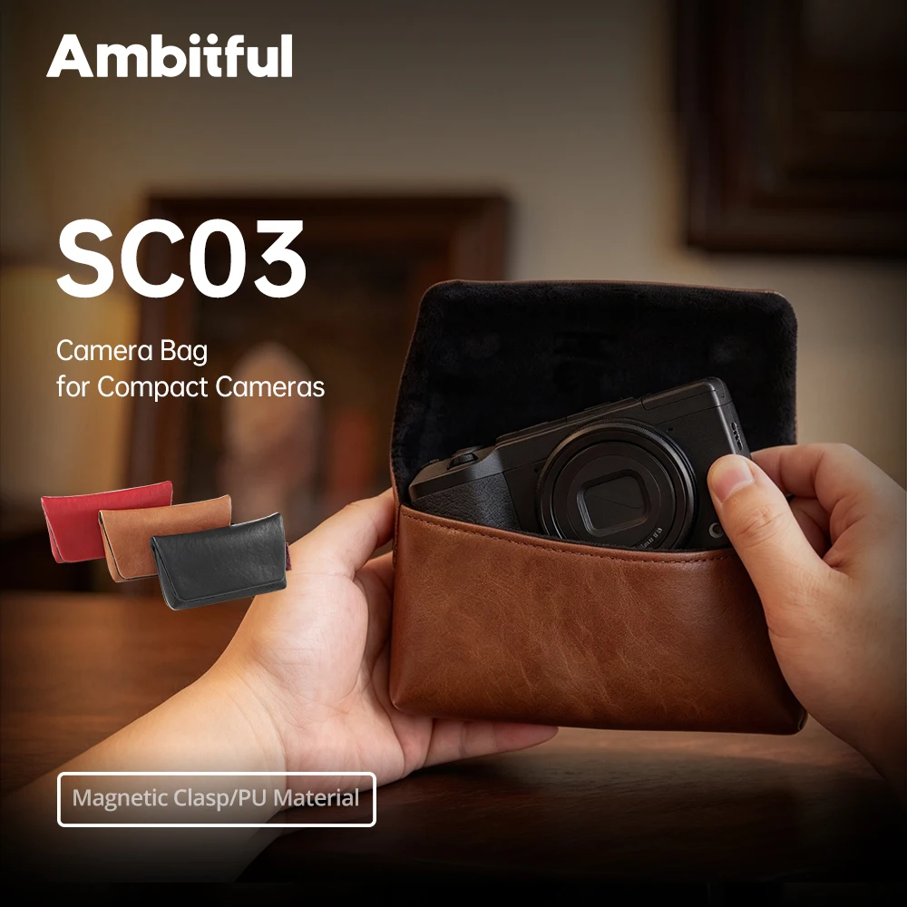 AMBITFUL SC03 Magnetic Clasp Camera Bag Storage Traveling Carrying Bag For C/N/S/F/O/Leica Compact Camera