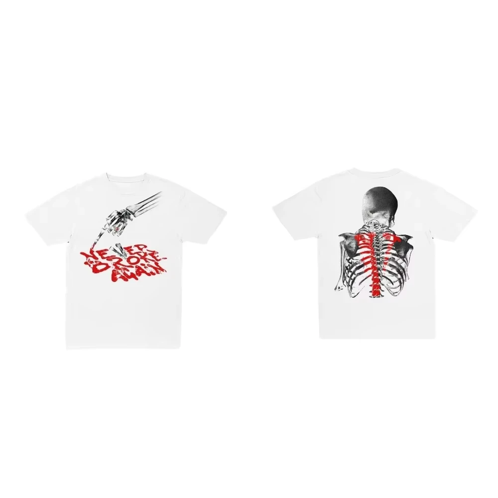 2026 Skeleton Surround Pattern Print Summer Luxury Brand - Suitable for Both Men and Women - Men's T-shirt Streetwear