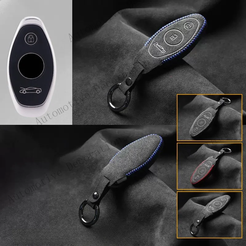 Z+ Suede Leather Remote Key Fob Case Cover Holder For McLaren 720S 570S 570GT 600LT