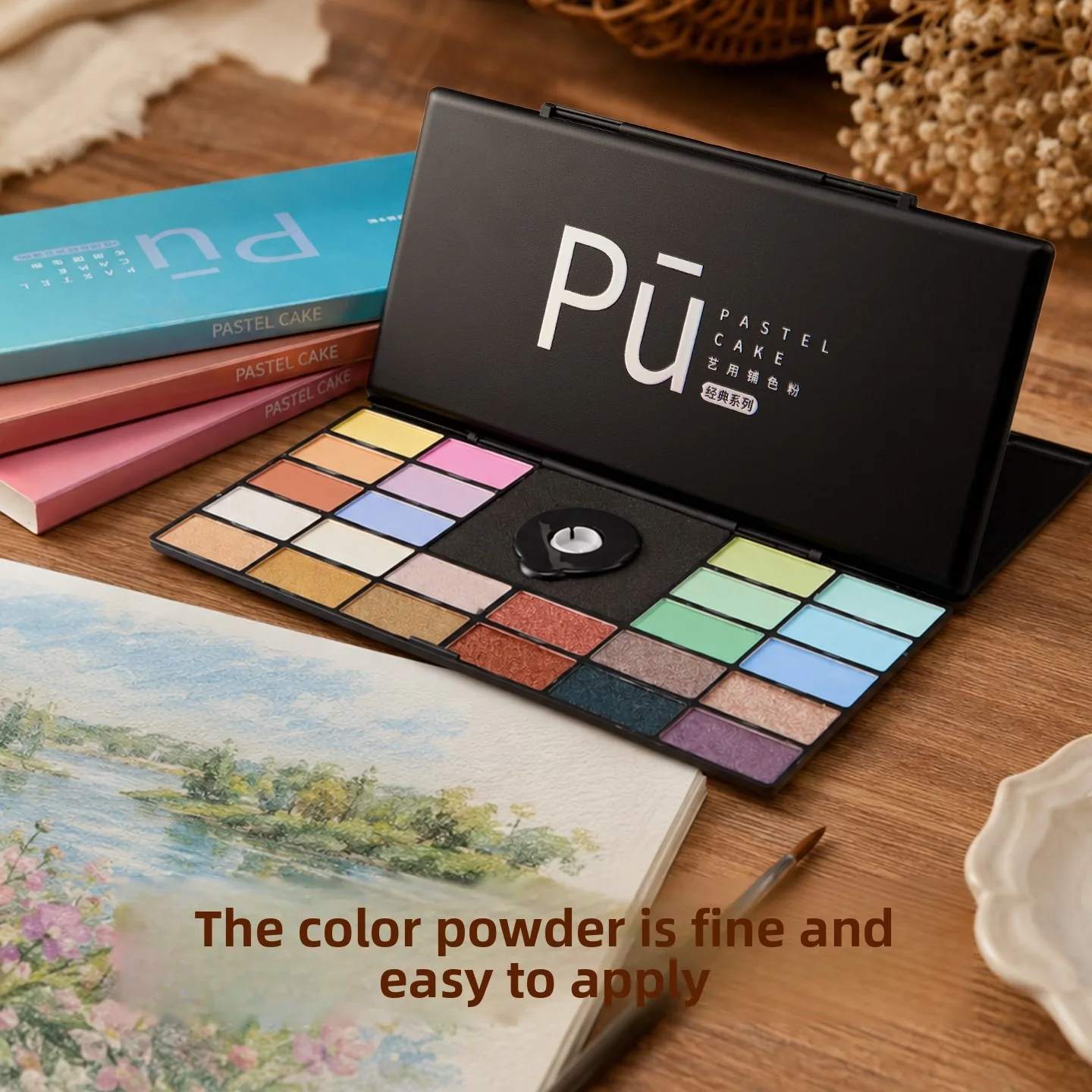 24 color Artistic pastel  suit art painting pastel dry and wet dual-use carbon powder quick toner special for art painting toner