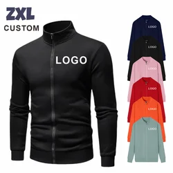 Felpe con cappuccio Casual da uomo con Logo personalizzato giacche con cerniera Cardigan cappotto sportivo con cappuccio Pullover felpe Dropshipping e all'ingrosso ZXL