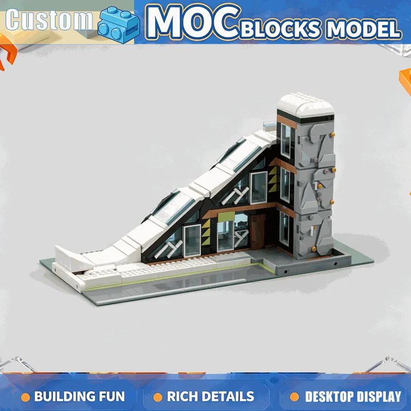 1277PCS Modular Ski And Climbing Center Building Blocks Winter Sports Architecture Model DIY Assembly Toy Collection Creative