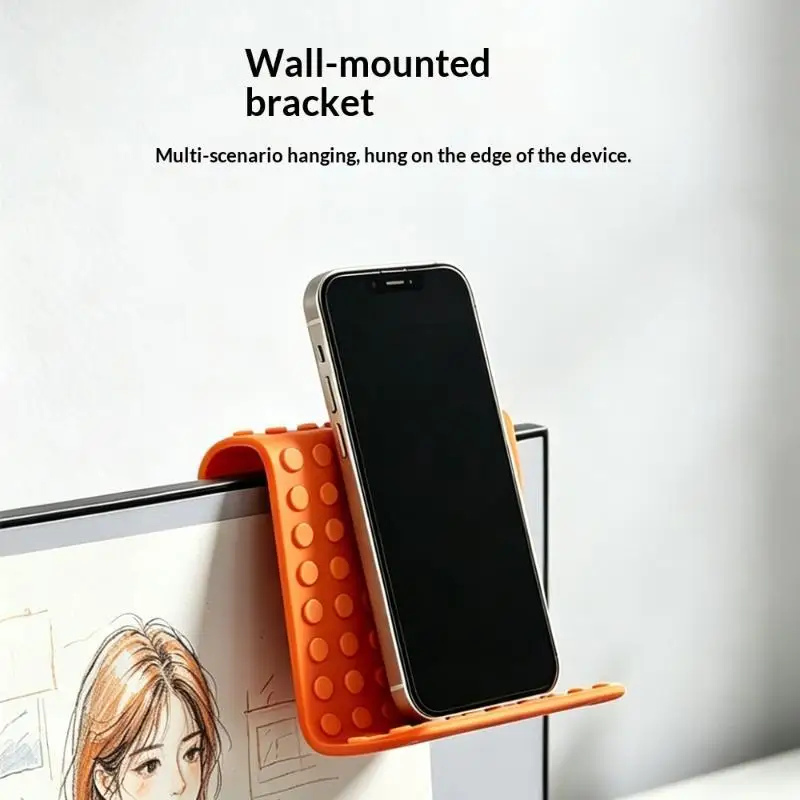 (BF06)Freely Shaping Silicone Phone Holder Foldable Portable Bendable Multi Angle Adjustable Universal Desktop Phone Stand view 4