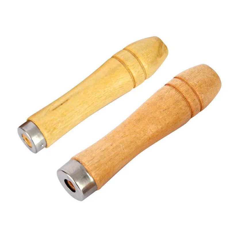 5pcs/set Replacement Wooden File Handle 9cm Length with Hole Compatible with Metal Files Wood Rasps Screwdrivers  Hand Drills