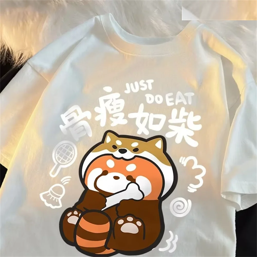 

A Weak Raccoon Japanese Style T-Shirt Womens T-Shirts Summer Fashion Streetwear Casual Breathable Women Short Sleeve Casual Tops