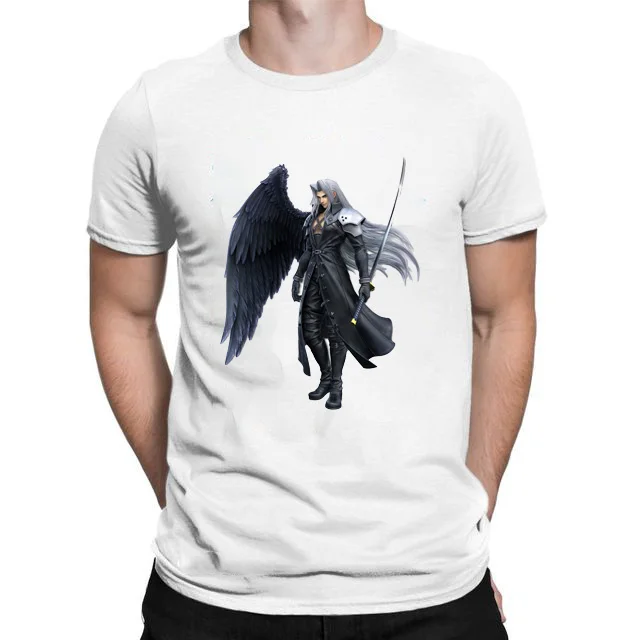 Men Final Fantasy VII Cloud Sephiroth T Shirts  FF7 Video Game Clothes Short Sleeve Crew Neck Tee Shirt New Arrival T-Shirt