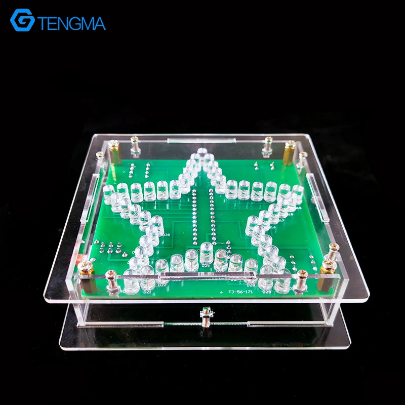 51 Single Chip Computer Colorful Dazzling Five-Pointed Star LED Water Lamp Electronic Production DIY Kit Circuit Board