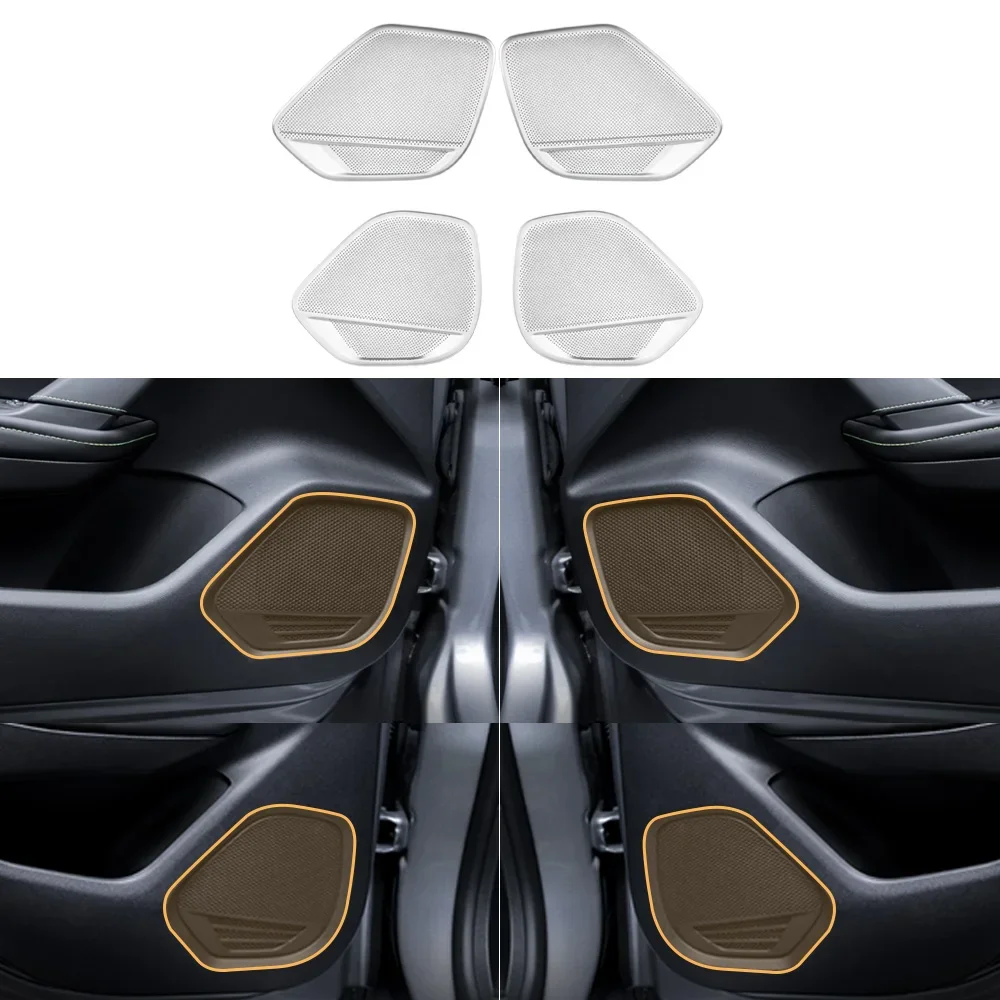 

For Peugeot 208 2019-2025 Stainless Steel Speaker Decorative Cover Air Inlet Decorative Cover