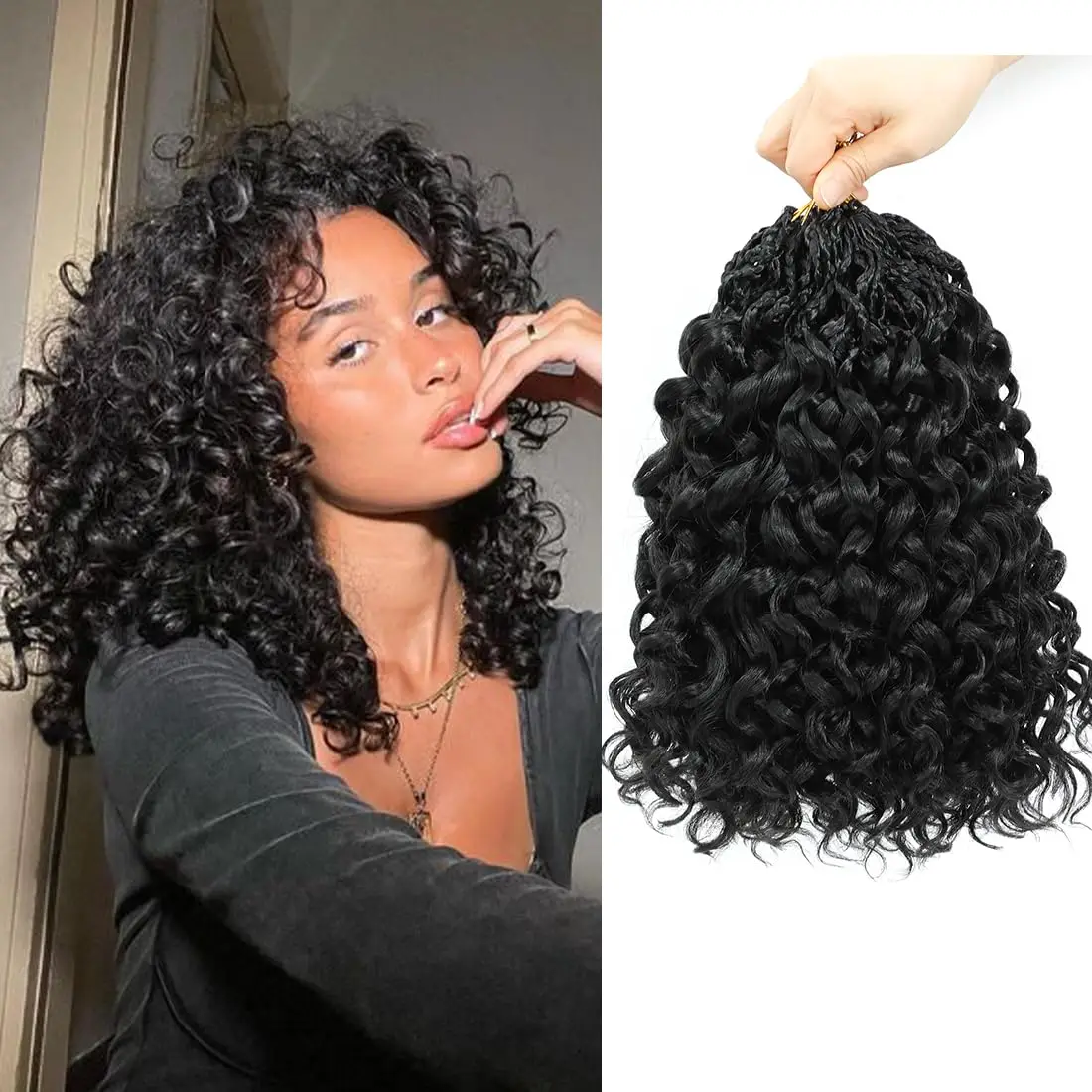 

Gogo Curl Crochet Hair for Black Women Pre looped Short Box Ocean Wave Crochet Hair Water Wave Beach Curl Crochet Braiding Hair