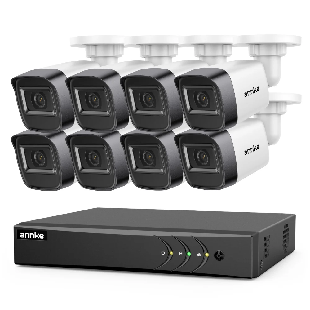 

ANNKE HD TVI Analog 2MP 1080P Surveillance CCTV Security System Smart Detection 8 Channel DVR 8pcs Bullet Camera 20m IR IP66