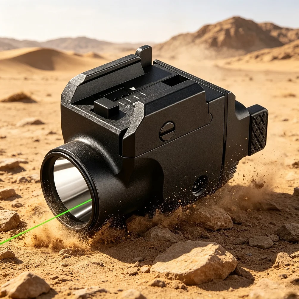 1200LMS Multifunctional Tactical Torch 2 In1 Flashlight Green Sight Rechargeable Picatinny Mount for Hunting Camping Security