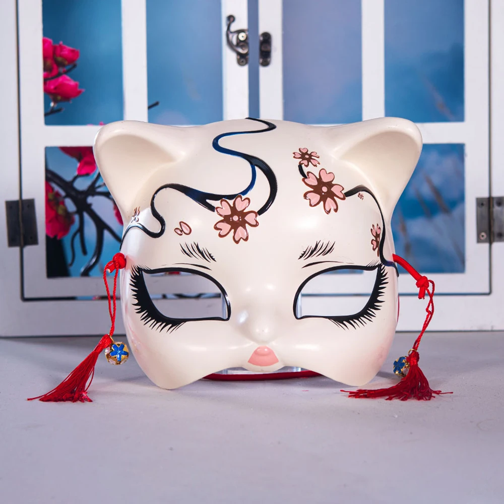 Cute Fireworks Kitten Face Mask Cat Head Painted Mask Cosplay Stage Performances Masquerade Parties Mask
