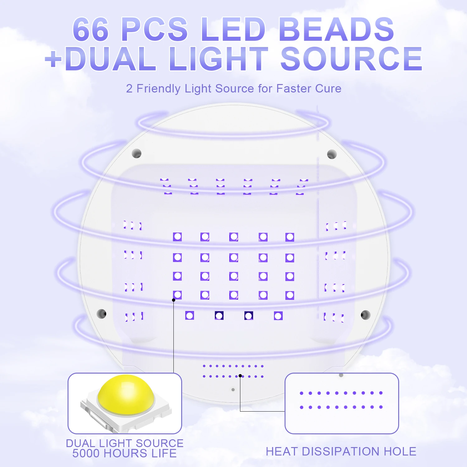 Lampe LED UV sans fil aste pour salon de manucure, sèche-ongles avec capteur automatique, lampe de cabine, 66 gibles, 180W