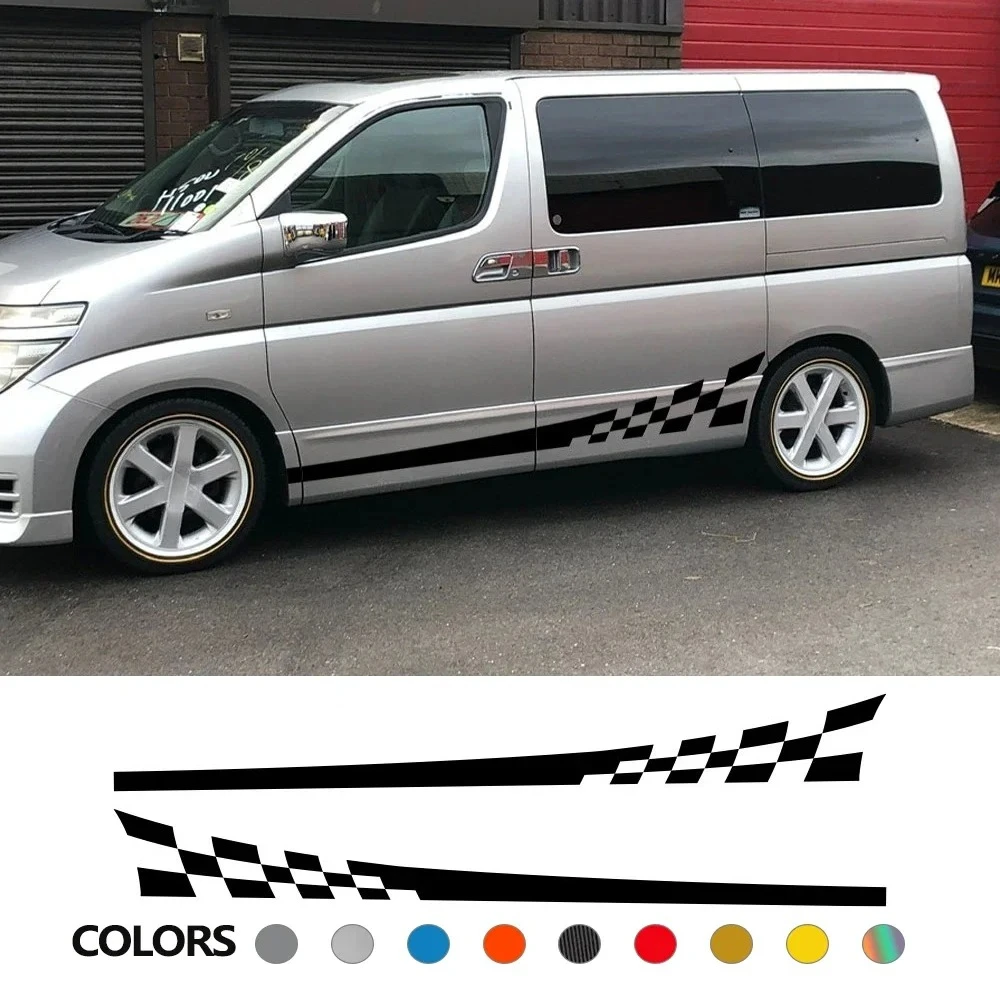 Car Door Side Stickers For Nissan Elgrand E50 E51 E52 Camper Van Graphics Racing Sport Auto Tuning Accessories Vinyl Decor Decal