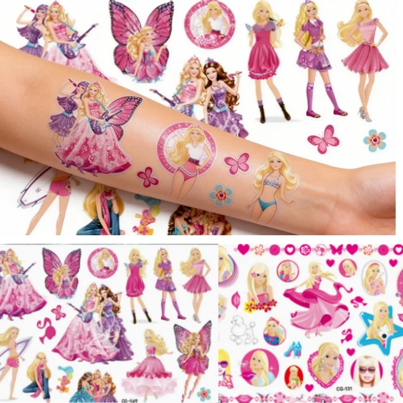 Pink Princess Tattoo Sticker Princess Fake Tattoo Sticker Perfect Gift for Birthdays Party Outdoor Sports