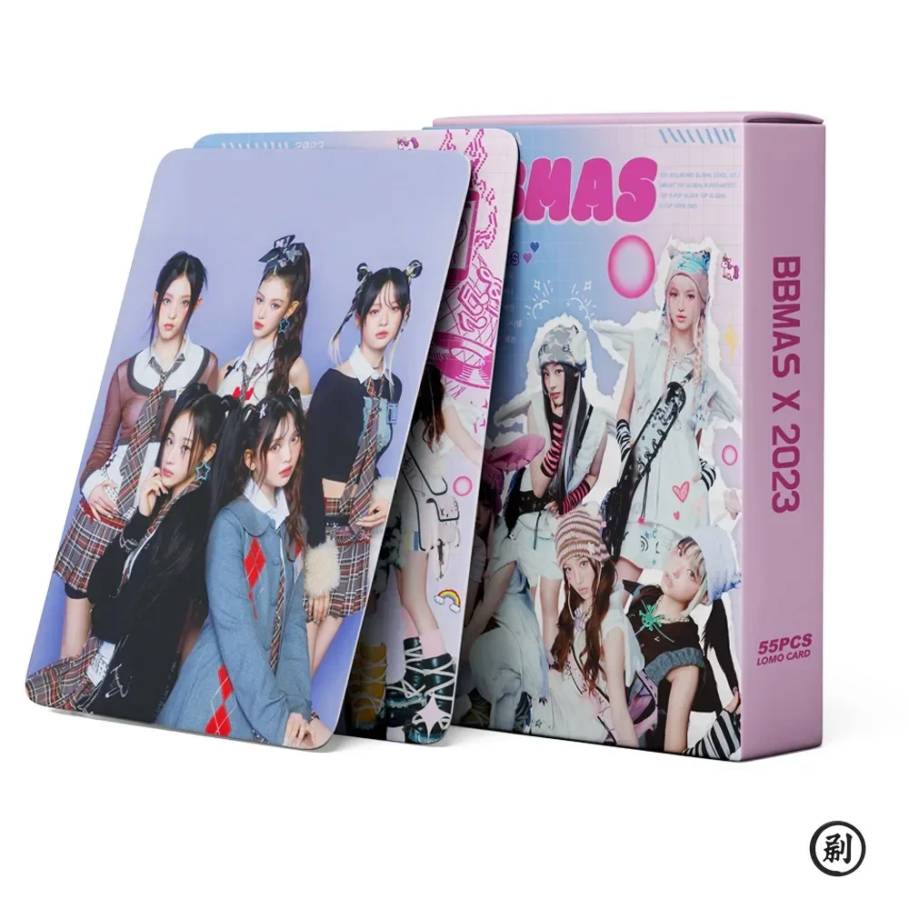 55Pcs Idol Girl Group New Album Bunnies Club HD Printd Photocards MINJI Hanni DanieIIe Hyein Haerin Lomo Cards Fans Gifts