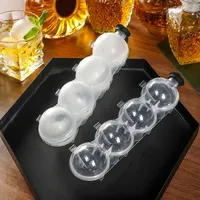 4 Hole Silicone Ice Ball Maker Reusable Ice Cube Tray for Whiskey Cocktail Vodka Party Essential Leakproof Easy Disassemble Mold