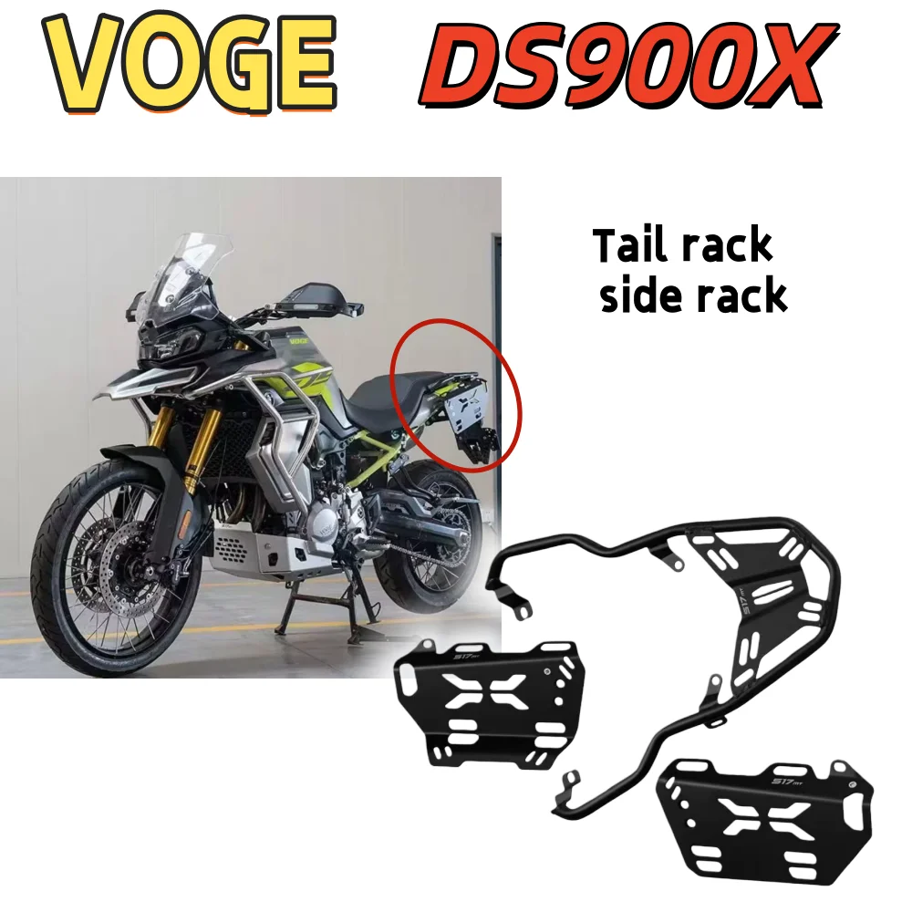 Non-destructive installation of side rack brackets, tail racks, rear racks, and side panels for VOGE DS900X and 900DSX motorcycl