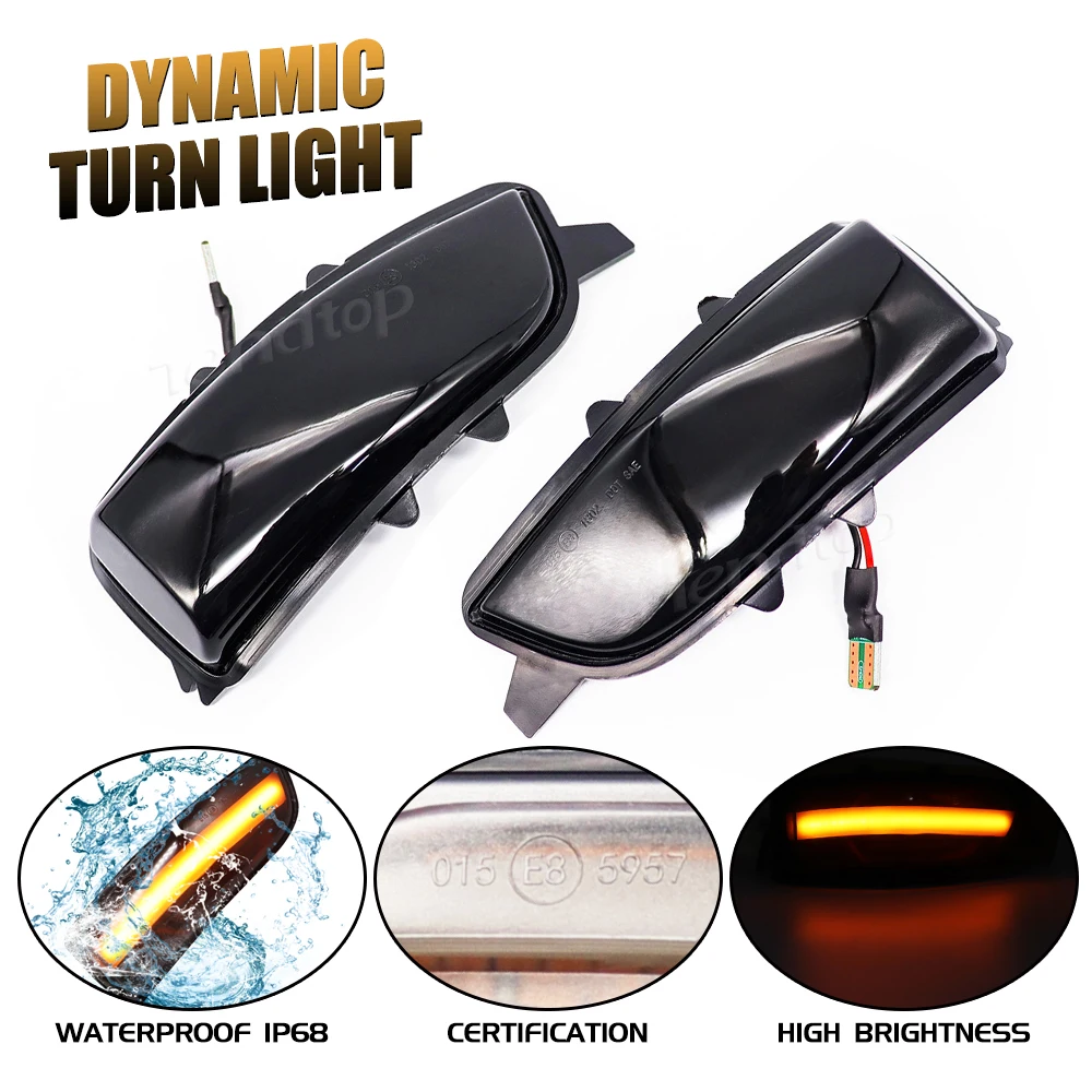 Sequential LED Side Mirror Marker Dynamic  Turn Signal Light  For Volvo C30 C70 S40 S60 V40 V50 V70 08- 2010 S80
