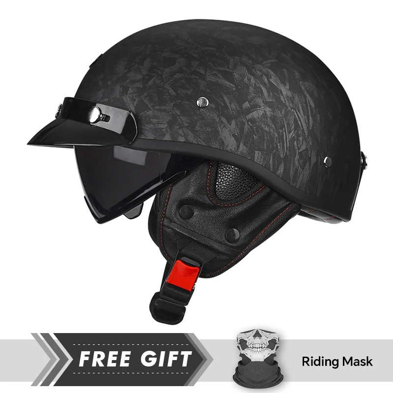 Half Motorcycle Helmet DOT ECE 1/2 Open Half Helmet Motorbike German Retro Vintage 1/2 Half Helmet Chopper Biker Pilot