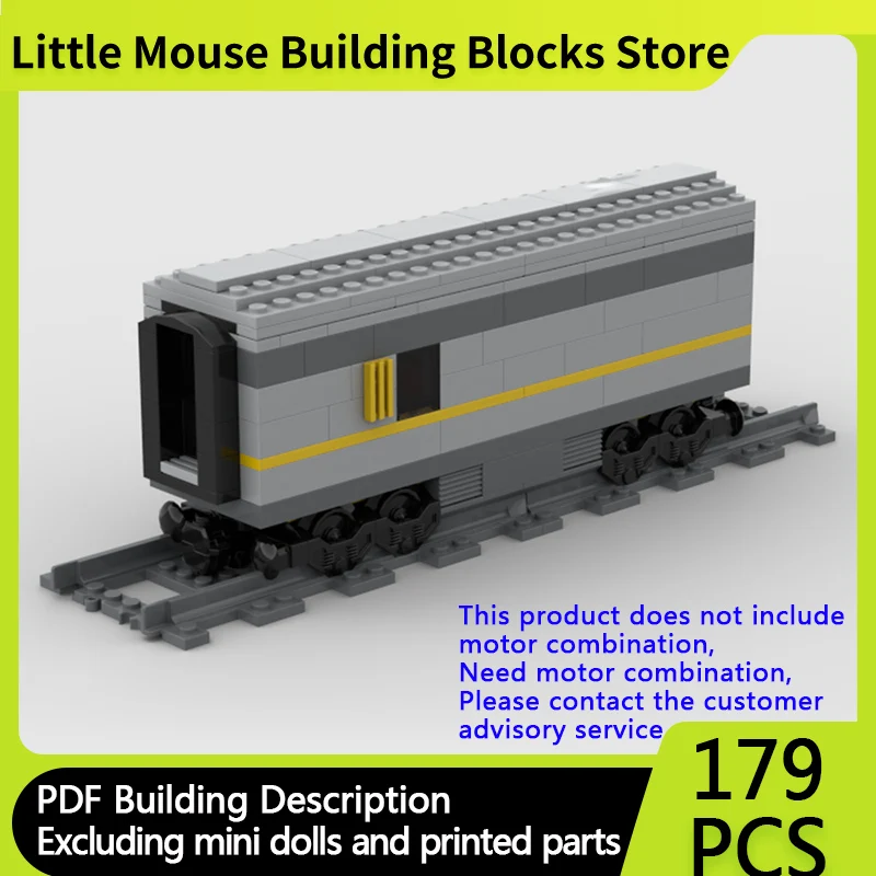 

City Car Model MOC Building Bricks Railway Train Gray Carriage Modular Technology Children Holiday Gifts Assemble Toys Suit
