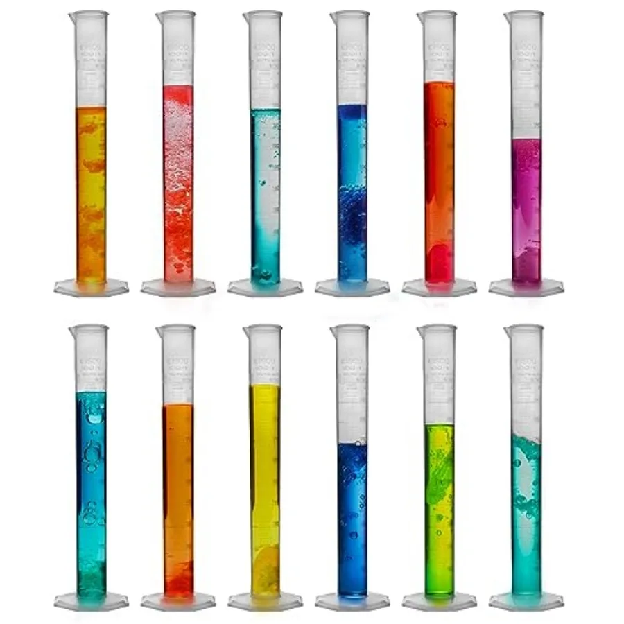 

12PK Graduated Cylinders 100mL - Class B Tolerance - Octagonal Base - Polypropylene Plastic - Industrial Quality Autoclavable