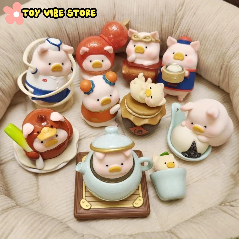 

Original Lulu The Piggy Lulu Little Restaurant Series Blind Box Figurine Cute Flocked Dolls Ornaments Model Toy Mystery Box Gift