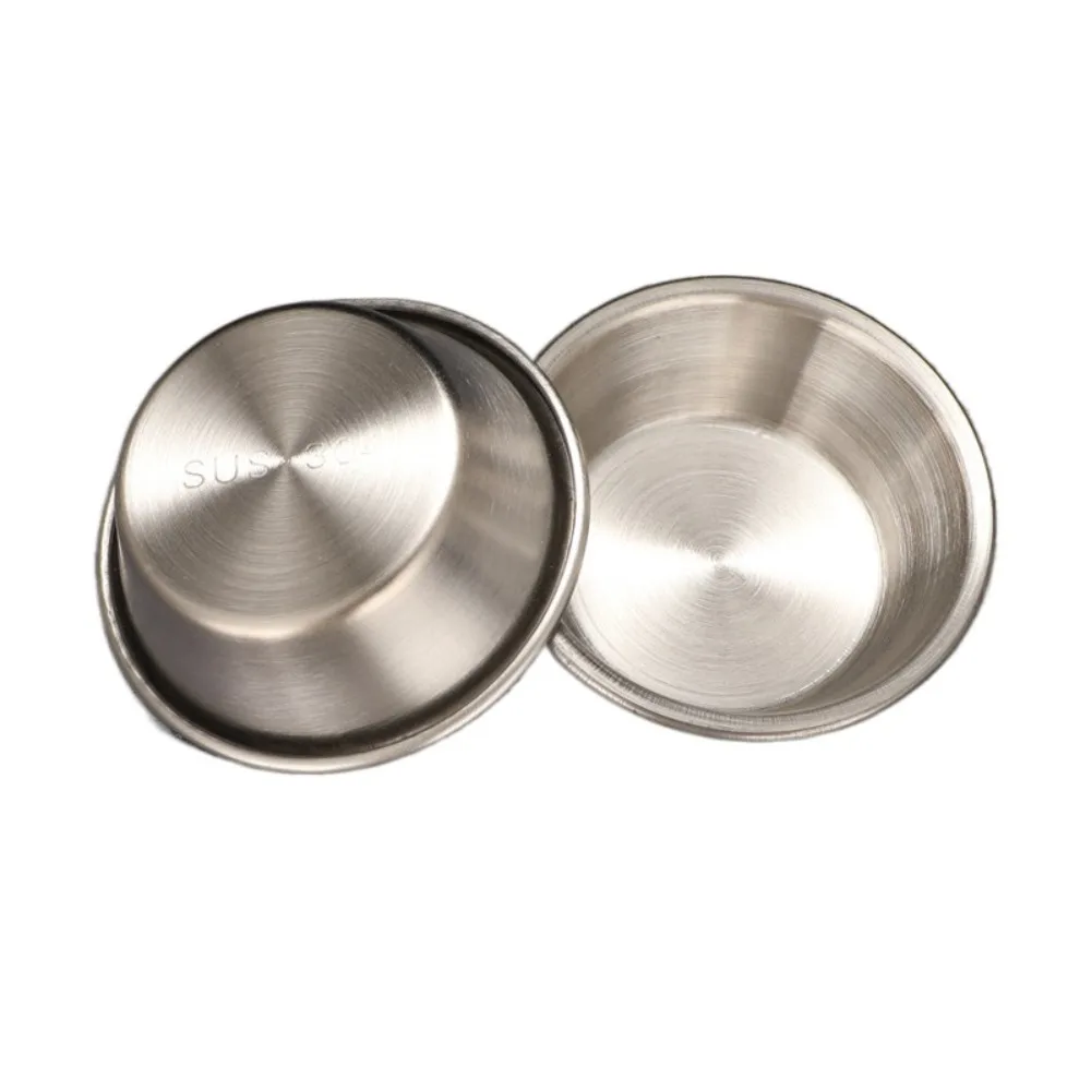 

5pcs Multifunctional Stainless Steel Egg Tart Mold Reusable Round Cookie Mold Rust-proof Sauce Cup Pudding