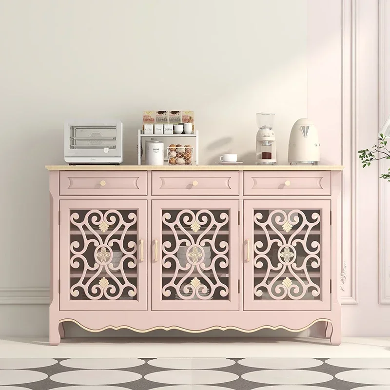 YH American light luxury storage, porch, pink dining side, tea, household dust cupboard
