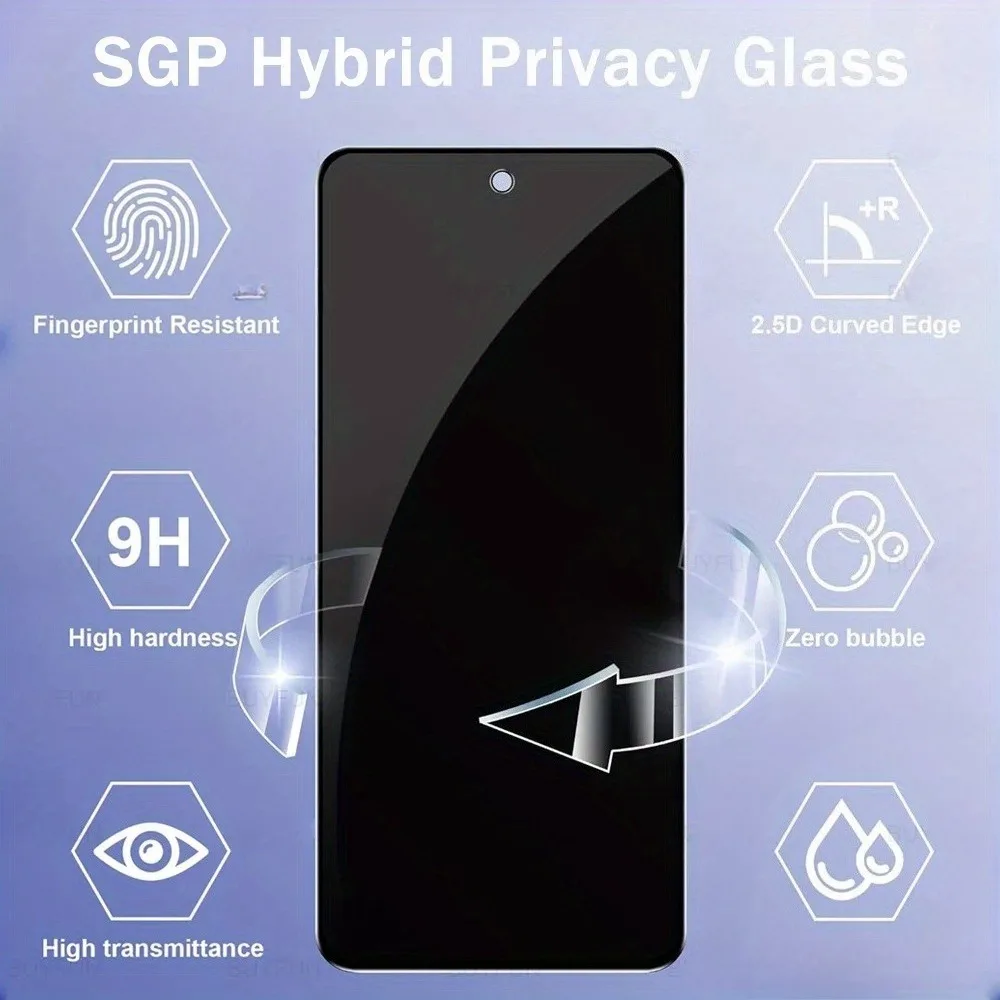 2 قطعة واقي شاشة كامل مضاد للتجسس لهاتف Xiaomi Poco F7 Ultra F6 F5 Pro F4 F3 GT من الزجاج المقسى لـ Poco X7 X6 X5 Pro X4 X3 GT #3