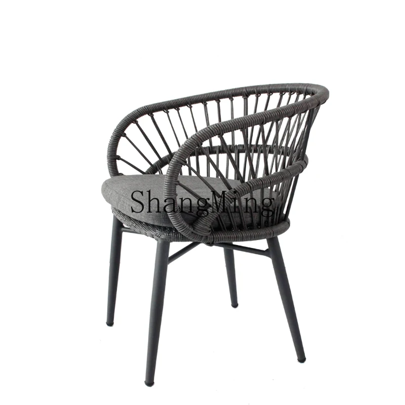

ZYY Balcony Rattan Coffee Table Combination Simple Tea Table Outdoor Courtyard Rattan Woven Outdoor Table and Chairs