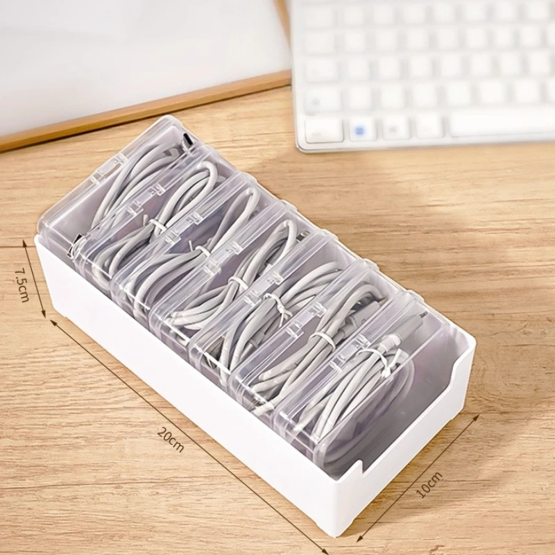 Multifunktionale Kabelorganisator-Box für Schreibtisch, Kabelmanagement, Ladekabel- und Kopfhörerhalter, Bürozubehör für Zuhause und Büro – Detail 2