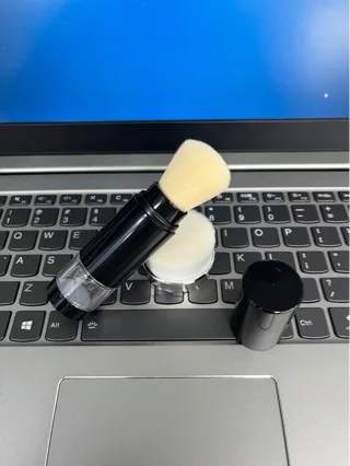 Brush Applicator For Face Powder Blush Retractable Small Makeup Brush With Cover Portable Travel Size Black For Daily Party