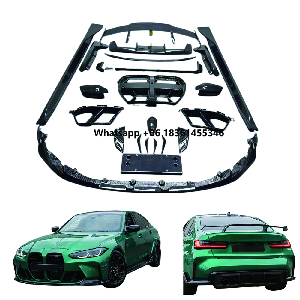 

For M3 M4 G80 G82 MP Style Dry Carbon Fiber Body Kit Front Lip Rear Lip Side Skirts