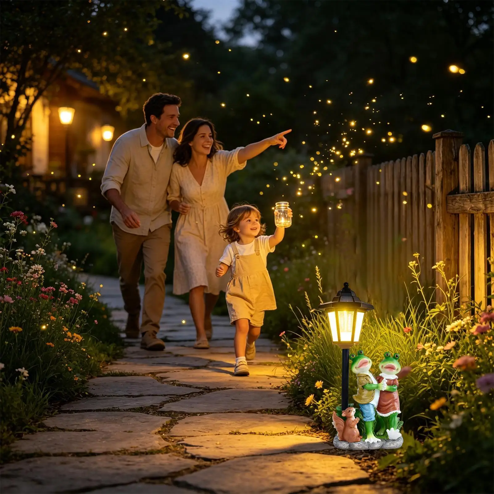 Solar Light Garden Statue Auto On/off Resin Sculpture Lighting Lawn Decorations Figurines For Home Garden Yard Lawn Balcony