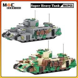 Creative MOC Military Series Super Heavy Anti terrorist Armed Forces Tank Assembling Building Block Model DIY Children's Toys