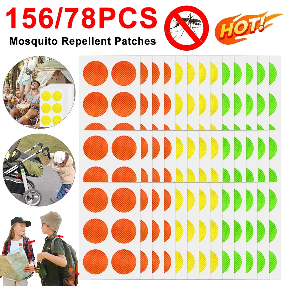 156/78pcs Baby Mosquito Patch Not Hurting Clothes Pure Plant Essential Oil Stickers Breathable Disposable for Summer Outdoor