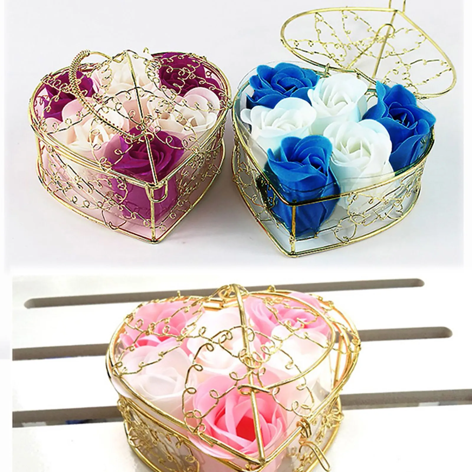 2024 New High Quality Random Heart Scented Bath Body Petal Rose Flower Soap Wedding Decoration