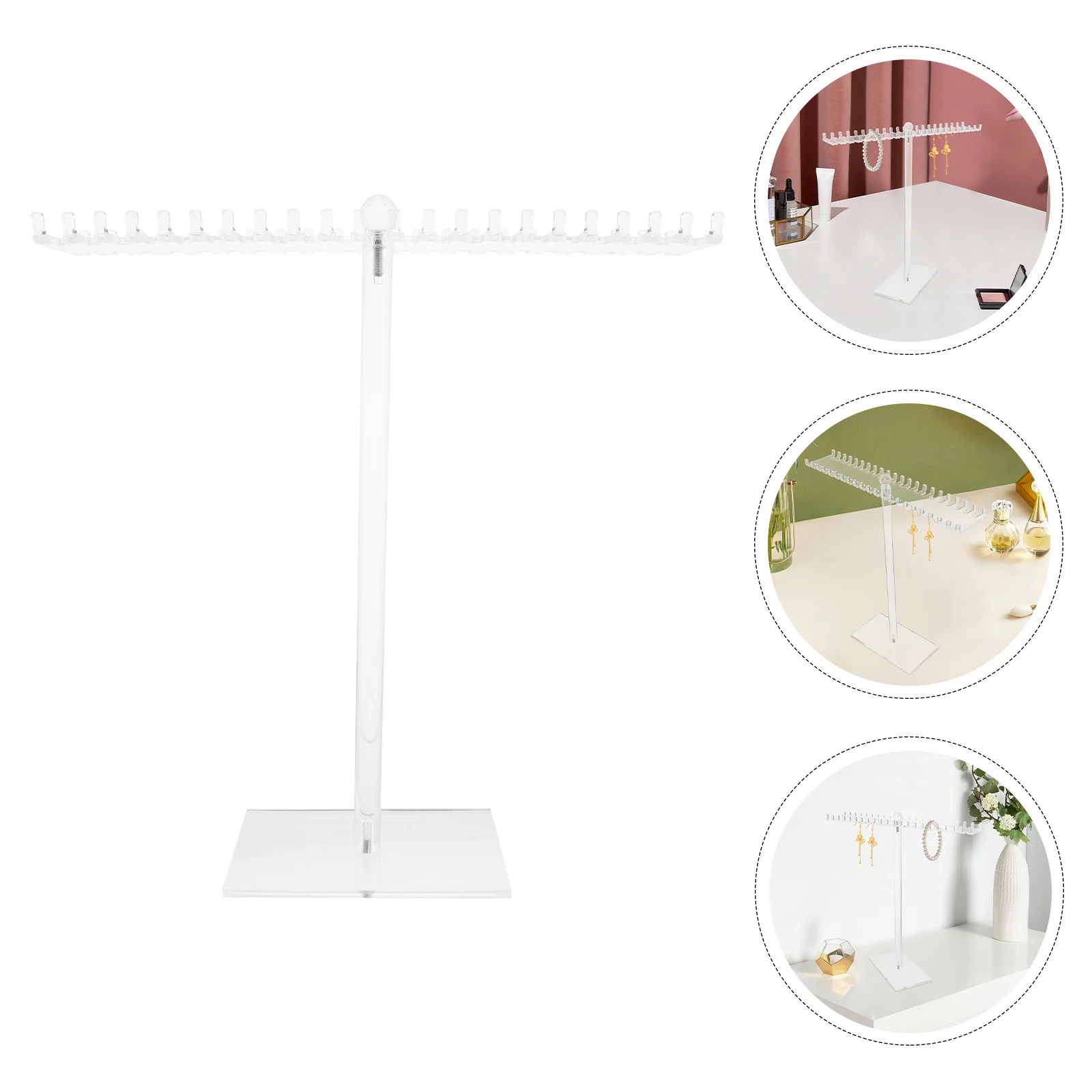

Jewelry Stand Necklace Holder Clear Acrylic Jewelry Display Organizer for Necklaces Bracelets Rings Earrings Watches Compact