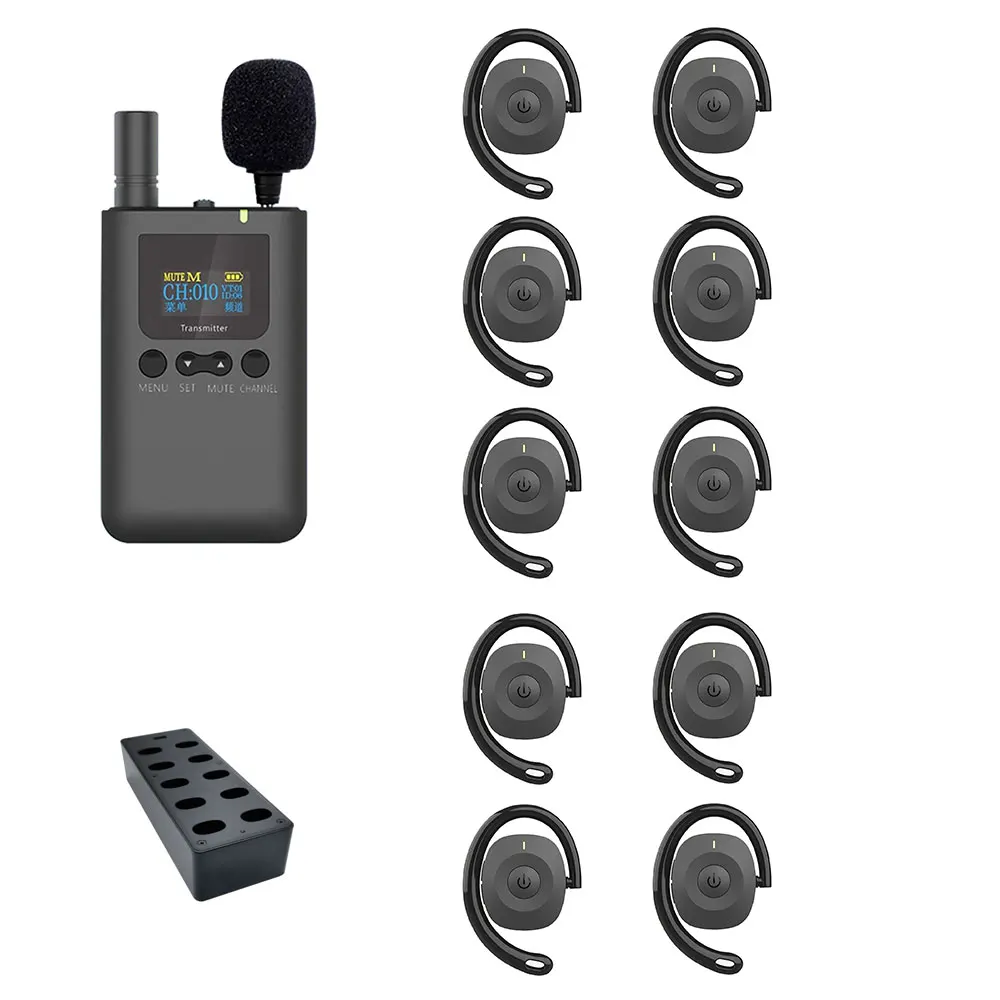 

2.4G Long Standby Time 9701R Low Consumption Explainer Wireless Tour Guide System For Interpretation Conference Tourism Visit