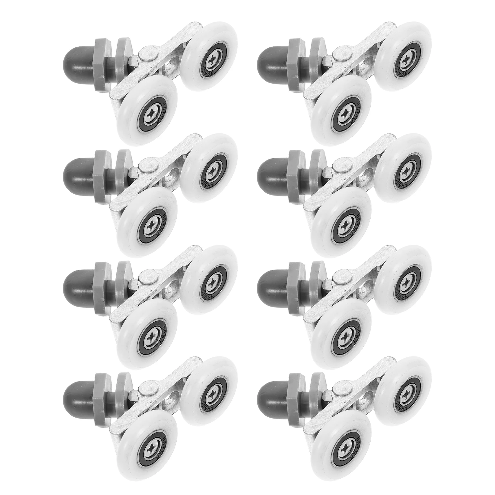

8pcs Sliding Rollers Durable Hardware Dual Wheel Shower Door Replacement Parts Replacement Shower Door Wheels Bath Facilities